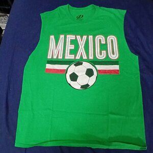 Green, White and Red Sleeveless Team Mexico Futbol (Soccer) shirt, Mens Large